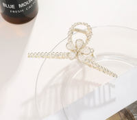 Sweet Flower Metal Inlay Artificial Pearls Rhinestones Hair Claws sku image 14