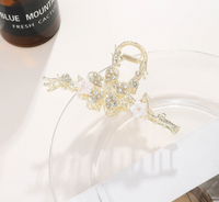 Sweet Flower Metal Inlay Artificial Pearls Rhinestones Hair Claws sku image 9