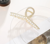 Sweet Flower Metal Inlay Artificial Pearls Rhinestones Hair Claws sku image 13