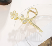 Sweet Flower Metal Inlay Artificial Pearls Rhinestones Hair Claws sku image 18