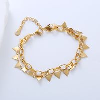 Casual Simple Style Triangle Heart Shape 304 Stainless Steel 18K Gold Plated No Inlaid Bracelets In Bulk sku image 18