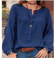 Women's Blouse Long Sleeve Blouses Patchwork Casual Solid Color main image 1