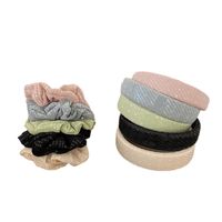 Sweet Solid Color Cloth Patchwork Hair Band Hair Tie main image 5
