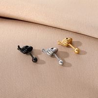 1 Piece Japanese Style Simple Style Korean Style Gesture Stainless Steel Ear Studs main image 1
