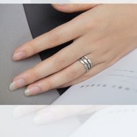 Sweet Simple Style Fish Copper Plating Hollow Out Silver Plated Open Ring main image 5