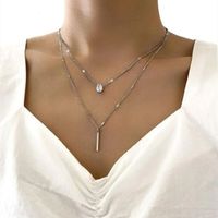 Elegant Lady Water Droplets Alloy Plating Inlay Rhinestones Women's Layered Necklaces main image 5