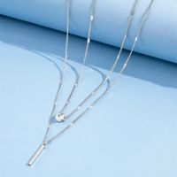 Elegant Lady Water Droplets Alloy Plating Inlay Rhinestones Women's Layered Necklaces main image 4