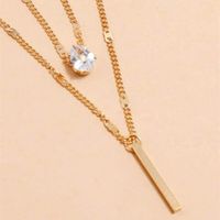 Elegant Lady Water Droplets Alloy Plating Inlay Rhinestones Women's Layered Necklaces main image 3