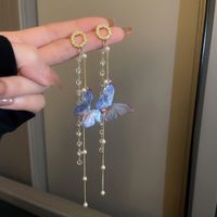Fairy Style Butterfly Alloy Women's Drop Earrings sku image 1