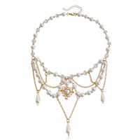 Simple Style Cross Alloy Beaded Women's Layered Necklaces sku image 12