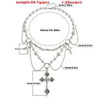Simple Style Cross Alloy Beaded Women's Layered Necklaces main image 3