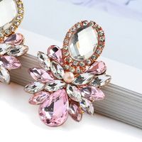 1 Pair Luxurious Geometric Inlay Alloy Artificial Pearls Rhinestones Glass Drop Earrings main image 4