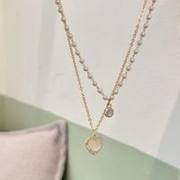 Elegant Sweet Heart Shape Alloy Plating Inlay Artificial Pearls Zircon Women's Layered Necklaces main image 3