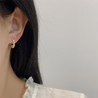 1 Pair Elegant Geometric Plating Inlay Copper Artificial Pearls Earrings main image 5
