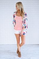 Women's Chiffon Shirt 3/4 Length Sleeve Sweaters & Cardigans Printing Elegant Streetwear Printing Flower main image 6