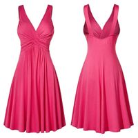 Women's Sheath Dress Elegant V Neck Patchwork Sleeveless Solid Color Midi Dress Date main image 5