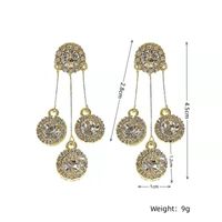 Ig Style Round Tassel Alloy Plating Inlay Rhinestones Gold Plated Silver Plated Women's Drop Earrings sku image 1