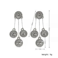Ig Style Round Tassel Alloy Plating Inlay Rhinestones Gold Plated Silver Plated Women's Drop Earrings sku image 2