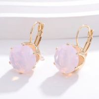 1 Pair Simple Style Round Inlay Copper Gem Earrings main image 4