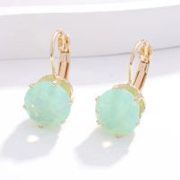 1 Pair Simple Style Round Inlay Copper Gem Earrings main image 6
