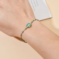 Simple Style Round Stainless Steel Enamel Chain Bracelets main image 3