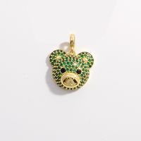 Elegant Cute Shiny Animal Little Bear Copper 18k Gold Plated Zircon Pendants Necklace Pendant In Bulk main image 4