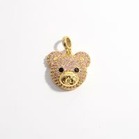 Elegant Cute Shiny Animal Little Bear Copper 18k Gold Plated Zircon Pendants Necklace Pendant In Bulk main image 7