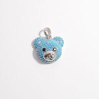 Élégant Mignon Brillant Animal Ours Le Cuivre Plaqué Or 18k Zircon Pendentifs Collier Pendentif En Masse main image 8