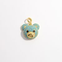 Elegant Cute Shiny Animal Little Bear Copper 18k Gold Plated Zircon Pendants Necklace Pendant In Bulk sku image 7
