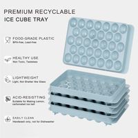 Simple Style Solid Color Plastic Ice Cube Tray Set main image 3