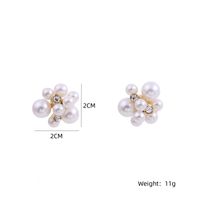 Ig Style Sweet Flower Alloy Plating Inlay Artificial Pearls Rhinestones Gold Plated Women's Ear Studs main image 5
