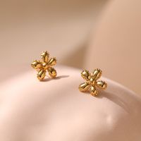 1 Pair Casual Sweet Flower Plating Copper 18k Gold Plated Ear Studs main image 4