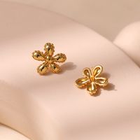 1 Pair Casual Sweet Flower Plating Copper 18k Gold Plated Ear Studs main image 3