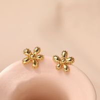 1 Pair Casual Sweet Flower Plating Copper 18k Gold Plated Ear Studs main image 2