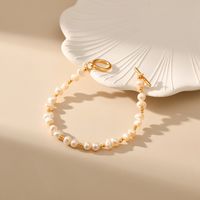 Vintage Style Geometric Freshwater Pearl Copper Plating 18k Gold Plated Bracelets main image 2