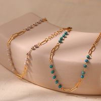 Simple Style Classic Style Round Turquoise Copper Plating 18k Gold Plated Bracelets main image 1