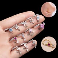 Ig Style Heart Shape Eye Butterfly Copper Plating Inlay Zircon Nose Ring main image 5