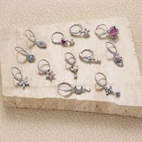 Style Ig Forme De Cœur Œil Papillon Le Cuivre Placage Incruster Zircon Piercing Au Nez main image 2