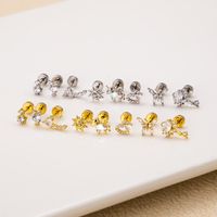 1 Piece Ear Cartilage Rings & Studs Fashion Heart Shape Owl Butterfly Copper Plating Inlay Zircon main image 5