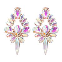 Glam Shiny Water Droplets Alloy Inlay Glass Stone Women's Ear Studs sku image 1