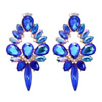 Glam Shiny Water Droplets Alloy Inlay Glass Stone Women's Ear Studs main image 5