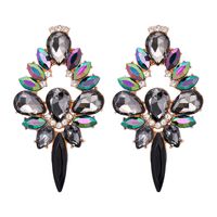 Glam Shiny Water Droplets Alloy Inlay Glass Stone Women's Ear Studs sku image 4