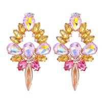Glam Shiny Water Droplets Alloy Inlay Glass Stone Women's Ear Studs sku image 7