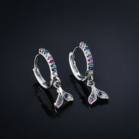 1 Pair Ig Style Commute Fish Tail Plating Inlay Copper Zircon Gold Plated Silver Plated Drop Earrings main image 3