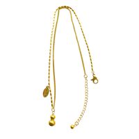 304 Stainless Steel 18K Gold Plated Chinoiserie Simple Style Plating Chinese Character Gourd Pendant Necklace main image 2