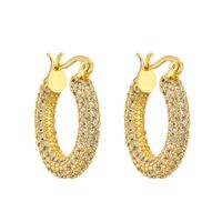 1 Pair Streetwear Geometric Plating Inlay Copper Zircon Gold Plated Hoop Earrings Drop Earrings Ear Studs main image 5