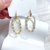 1 Pair Streetwear Geometric Plating Inlay Copper Zircon Gold Plated Hoop Earrings Drop Earrings Ear Studs sku image 6