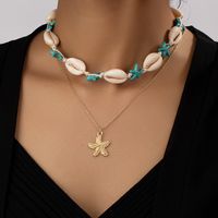 Beach Tropical Korean Style Tortoise Starfish Shell Alloy Plating Women's Pendant Necklace main image 7