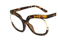 Casual Basic Color Block Leopard Resin Round Frame Full Frame Optical Glasses sku image 2