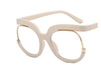 Décontractée De Base Bloc De Couleur Léopard Résine Cadre Rond Plein Cadre Optique Lunettes sku image 9